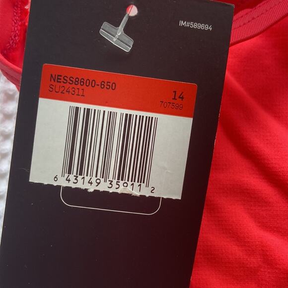 NWT Nike Girl`s Core Racerback Tank 1-Piece Swimsuit sz 14 - Picture 4 of 4